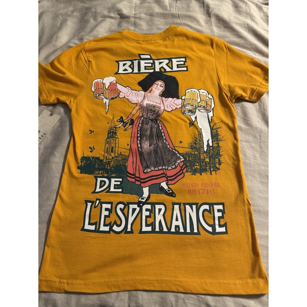Rebel Vengeance Biere Tee Shirt Yellow Orange‎ Small NWT - Picture 5 of 8